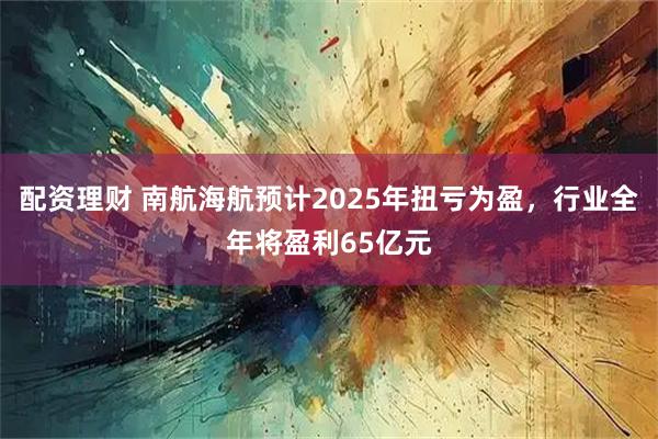 配资理财 南航海航预计2025年扭亏为盈，行业全年将盈利65亿元
