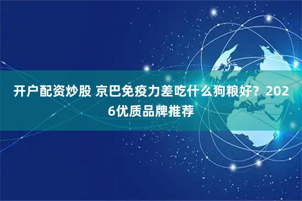 开户配资炒股 京巴免疫力差吃什么狗粮好？2026优质品牌推荐