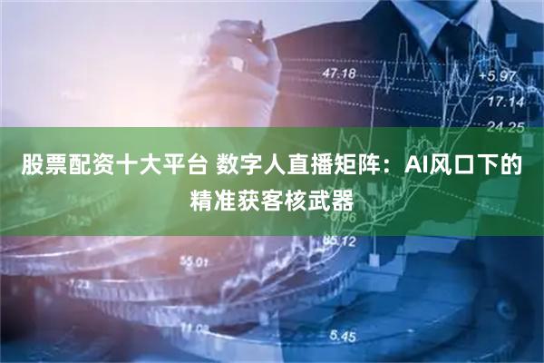 股票配资十大平台 数字人直播矩阵：AI风口下的精准获客核武器